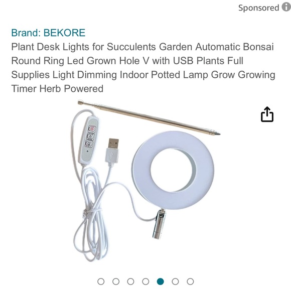 USB Plant Desk Lamp with Timer and Heat Level Settings - Picture 5 of 8